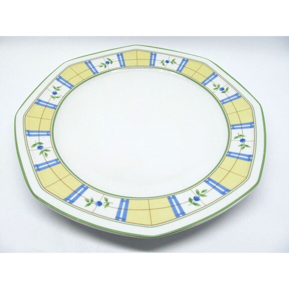 Studio Nova Gingham Blue 12" Round Chop Plate Platter - Picture 4 of 10